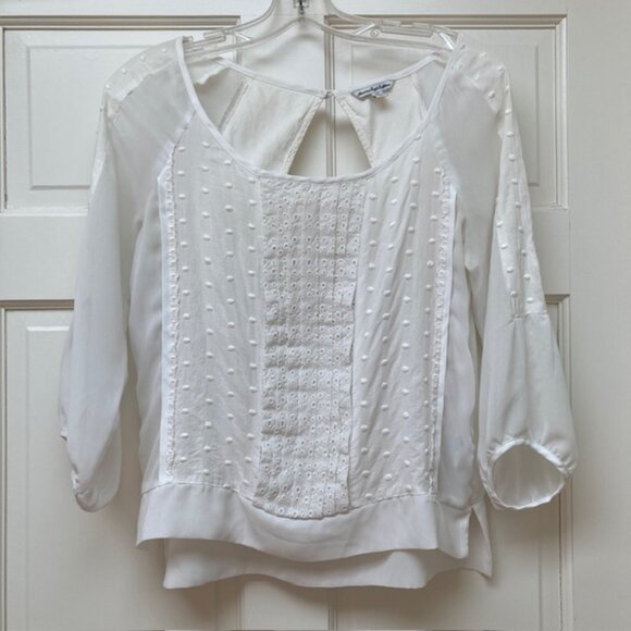 American Eagle Outfitters Tops - AEO Sheer Ivory top size S